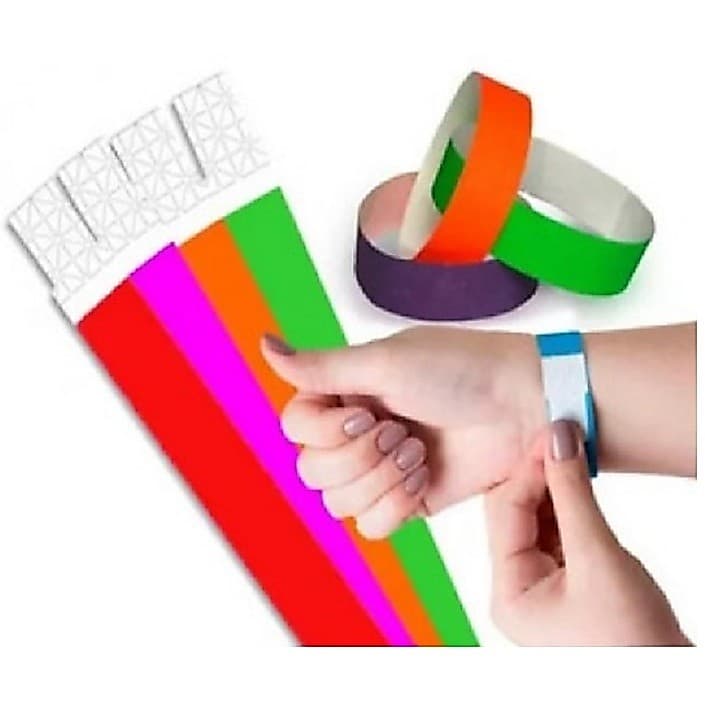 100 Pulseiras de Identificação Lisas para Eventos, Festas e Baladas