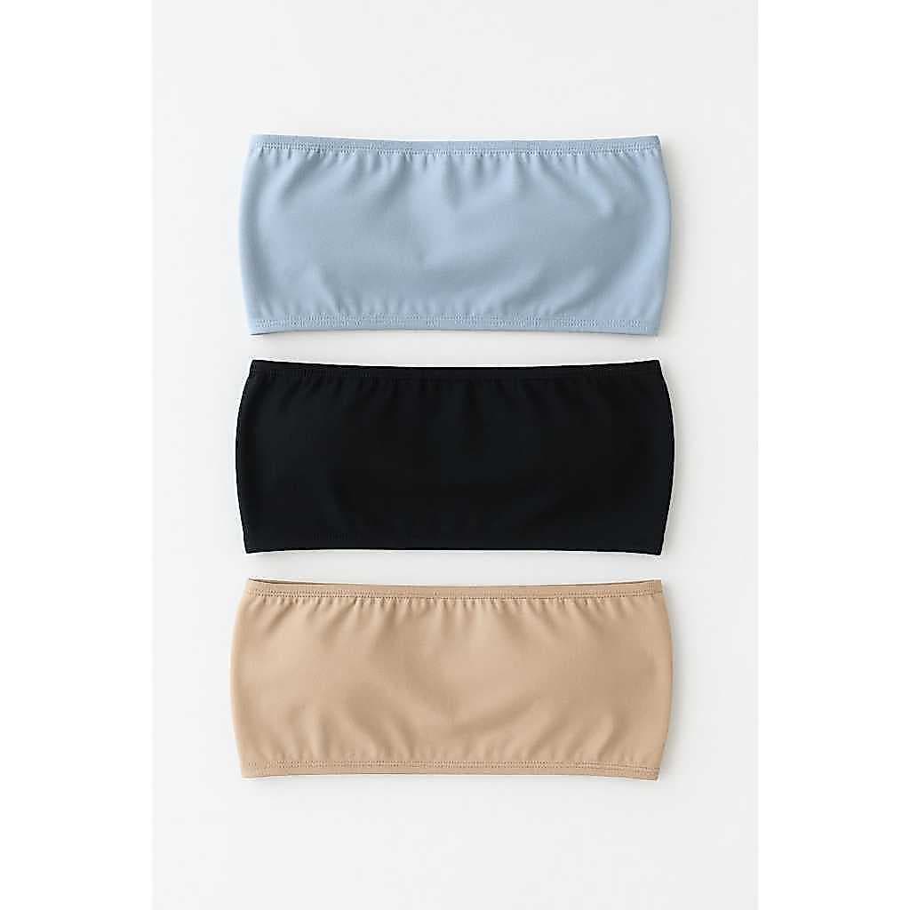 Kit 3 Top adulto Faixa Sem Bojo Cotton Tomara que Caia Algodão Confortável Barato
