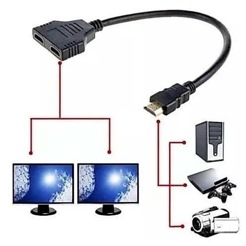 Cabo Duplicador de Imagem HDTV Macho para Fêmea Splitter 1080p
