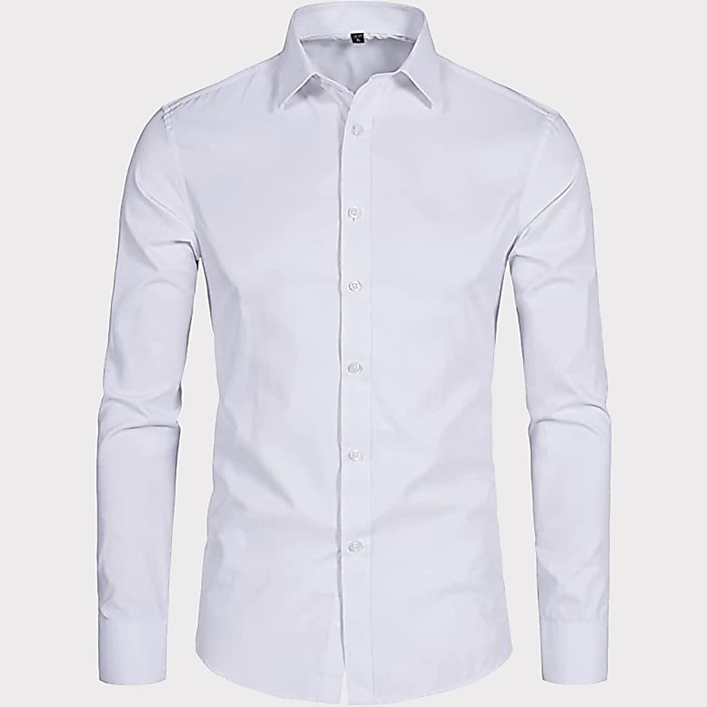 Camisa slim manga comprida longa social executiva masculina branca