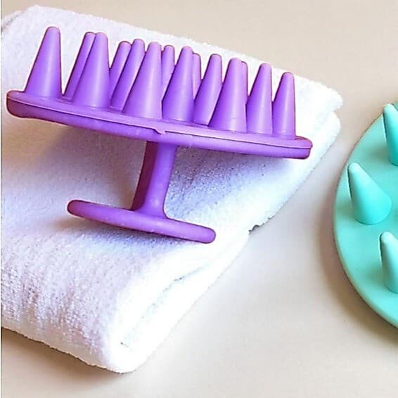 Kit 2 Escova Massageadora De Silicone Macio Limpeza Couro Cabeludo Anticaspa