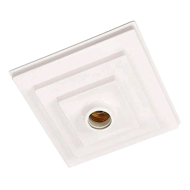 Plafon Decorativo Quadrado, Oitavado e Redondo Simples com Soquete de Porcelana E27 Branco
