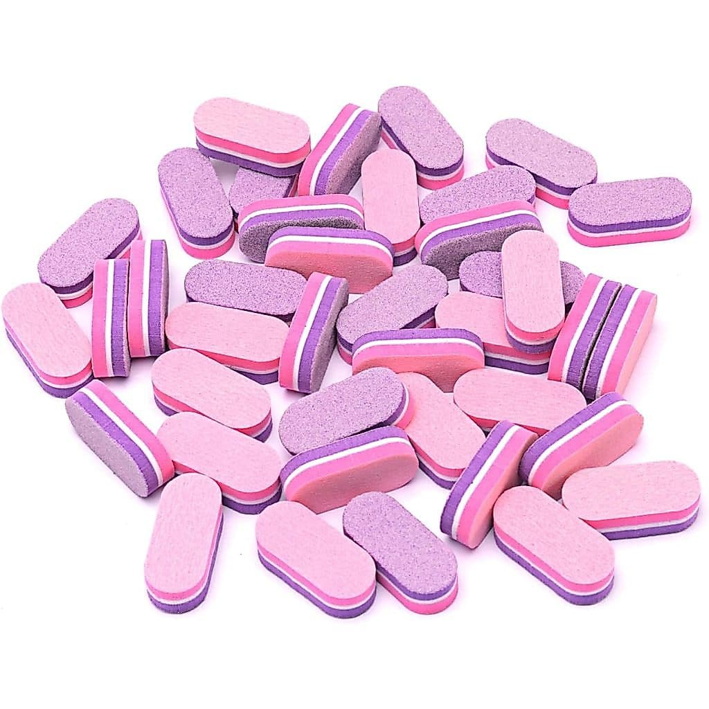 50PCS Mini Lima De Esponja De Unhas Lixa De Blocos 100/180 De Grão Ferramentas De Pedicure Para Fornecimento De Manicure De Polimento De