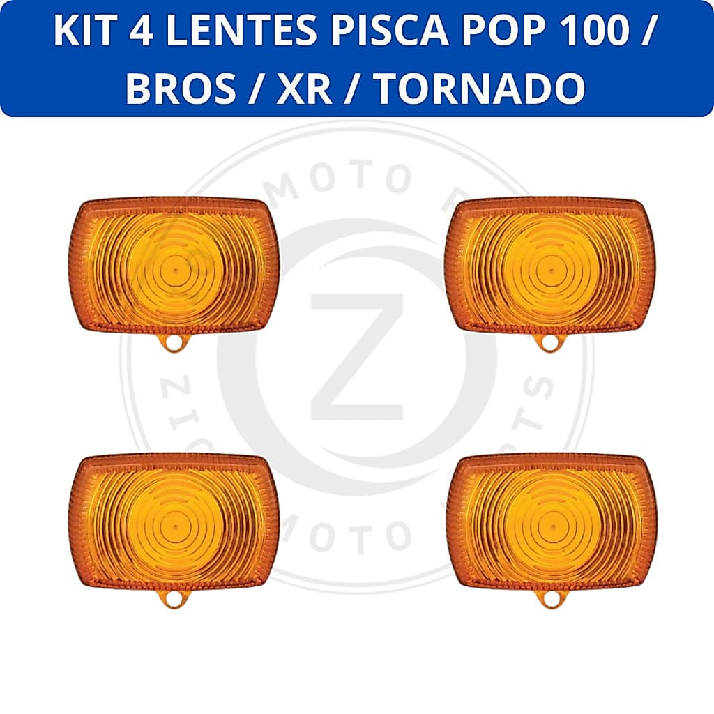 Lente Pisca Ambar Pop 100 2007 a 2015 Bros Até 2012 Xr 200 Xlr 125 Tornado - Disponível nas opções com 1, 2 ou 4 unidade
