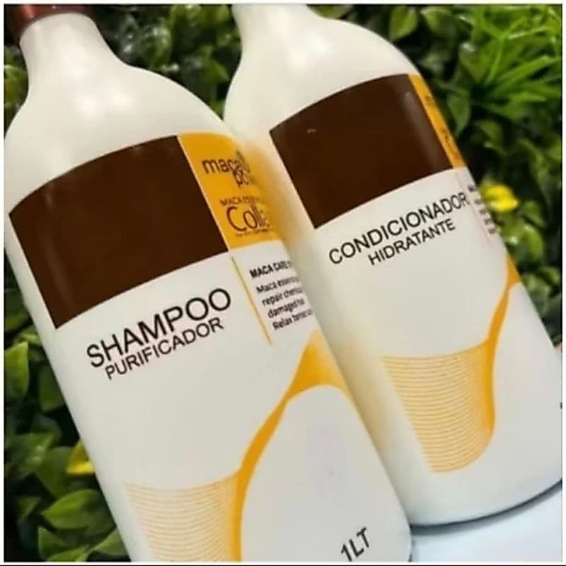 Kit Shampoo + Condicionador Maca Power colágeno 1 Litro – Tratamento Profissional