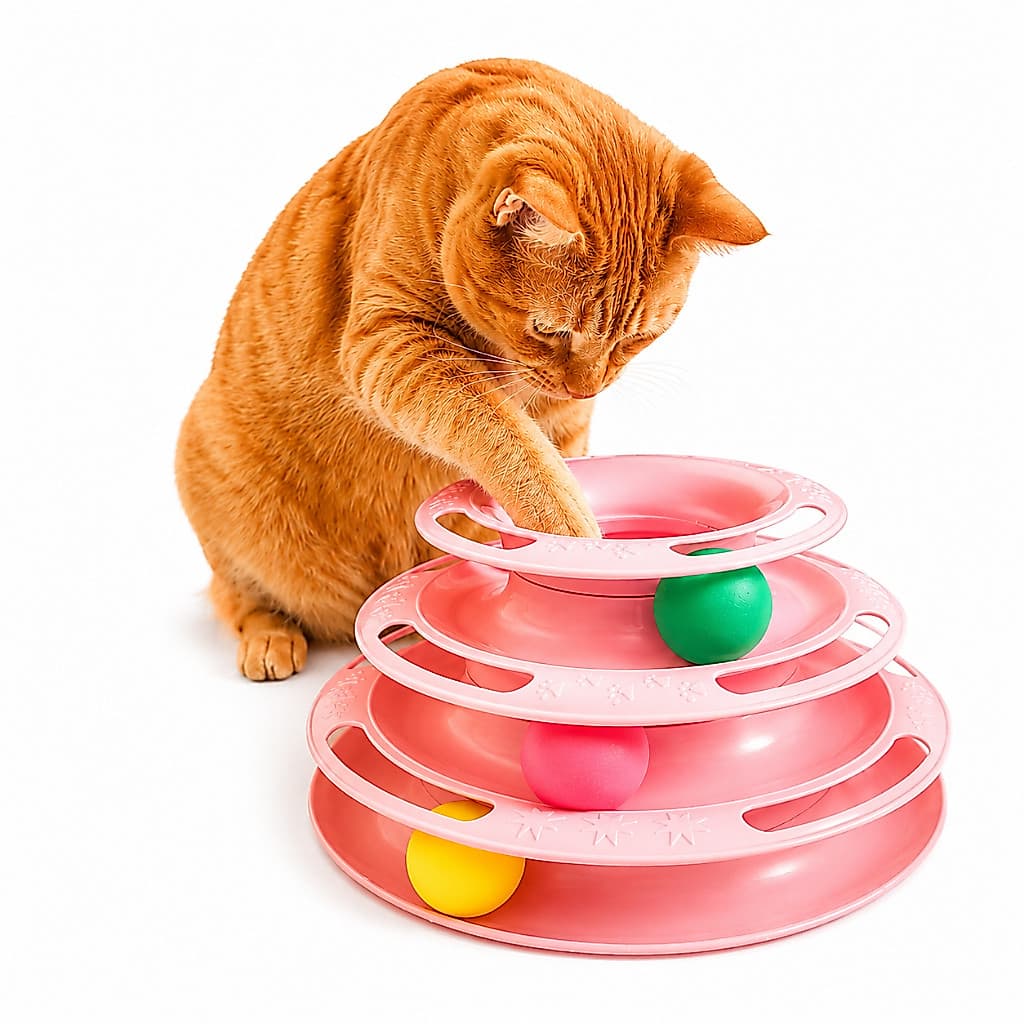 Torre Interativa com Bolinhas para Gatos – 3 Níveis de Diversão