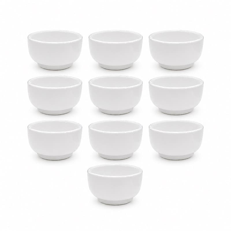Kit 10 Manteigueiras Porcelana 40ml Molheira Para Buffets Restaurante Bar Lanchonete Hotel Pousada
