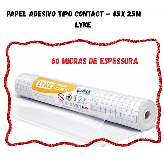 Papel Adesivo Transparente Contact Lyke - 45cm X 25m - 60 Micras