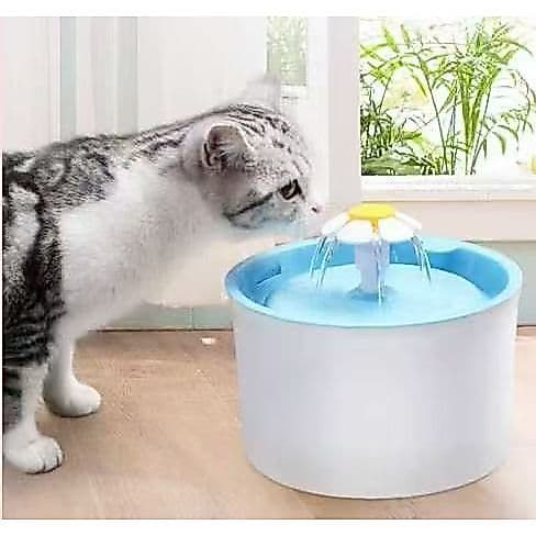 Bebedouro Fonte Água Pet Elétrico Gato Cachorro Dispenser Filtro Silencioso LED 2,4L