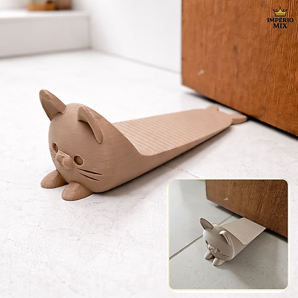 Trava de Porta Gatinho Antiderrapante – Peso de Porta Decorativo - Casa Segura