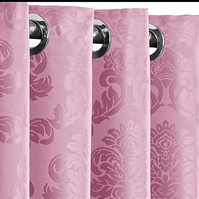 Cortina Jacquard Luxo Varão de 2 mts Sala, Cozinha, Apartamento e Quarto 2,00 X 1,35 Rose