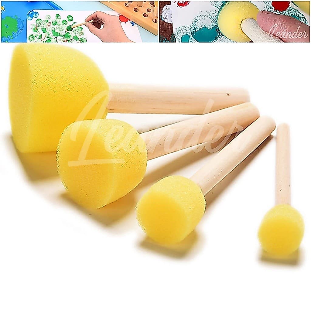 Pincel Batedor Espuma para pintura arte Kit 4 Unidades