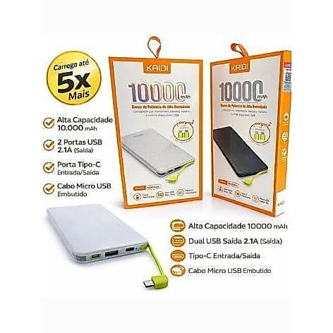 Carregador Portátil PowerBank Kaidi KD-951 10.000mah Original