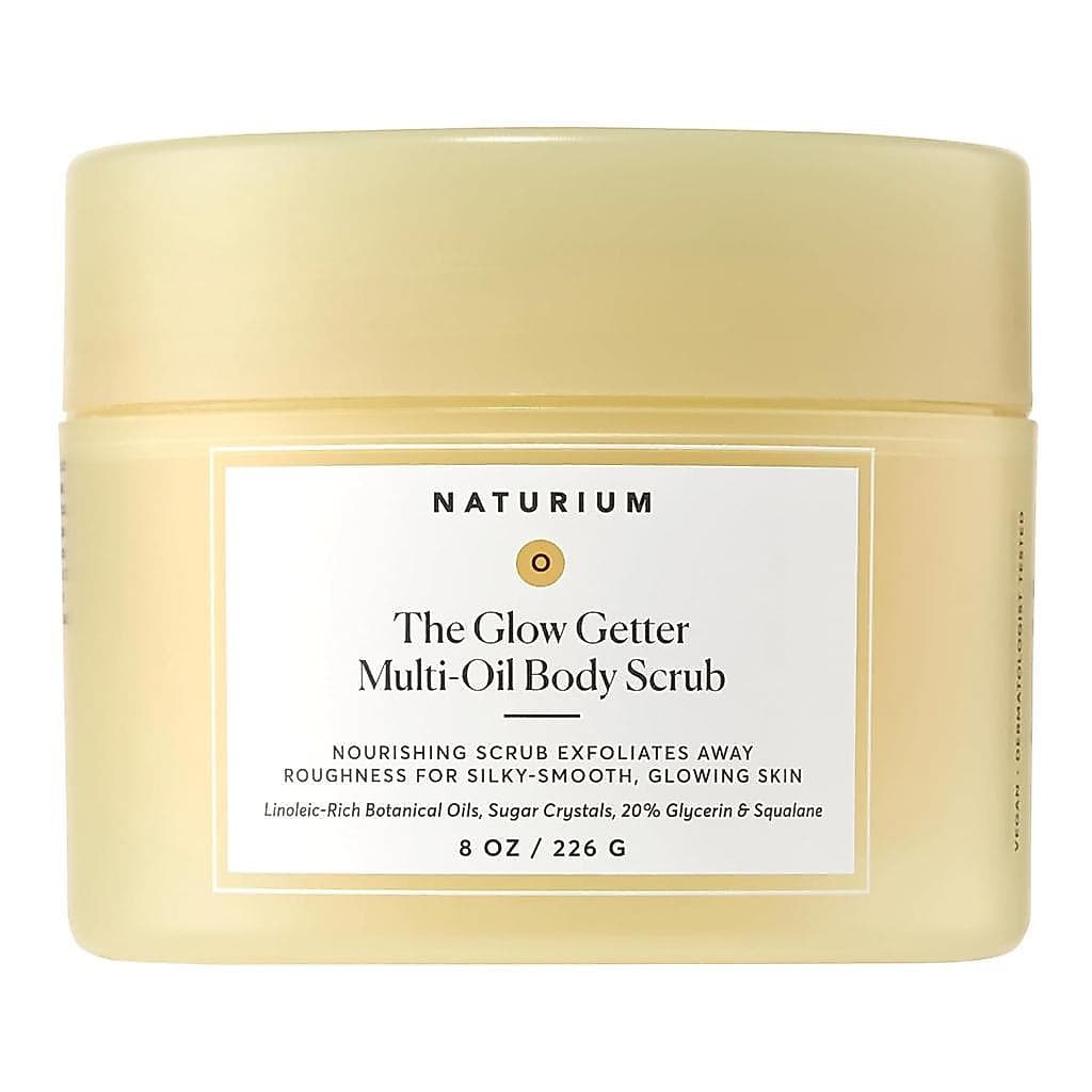 Esfoliante Corporal Naturium Glow Getter, Cristais de Açúcar Esfoliantes com Óleos Ricos em Ácido Linoleico, Glicerina e