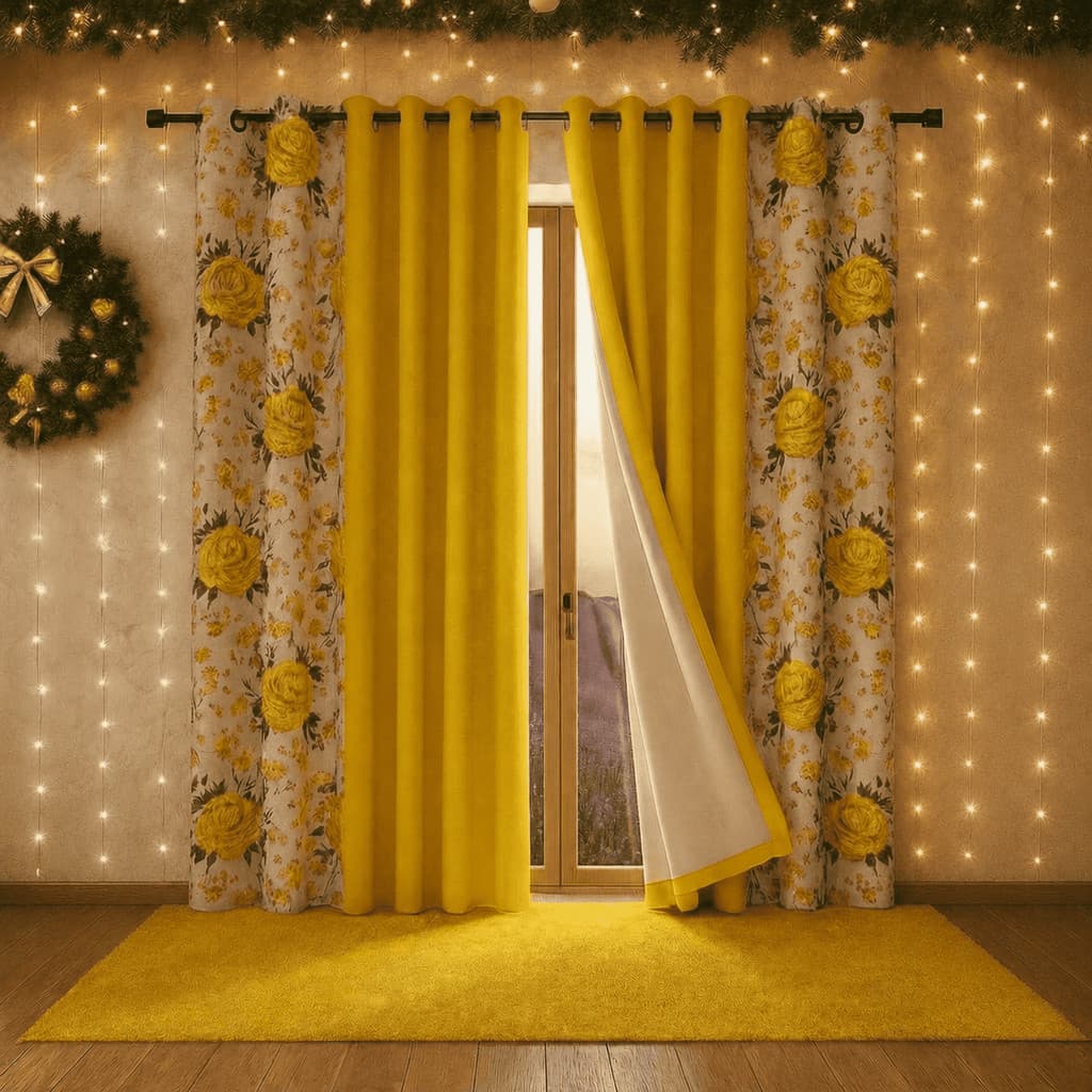 Cortina Para Sala Quarto Floratta 2,00x1,70 Estampada Praticidade e Elegância A Pronta Entrega