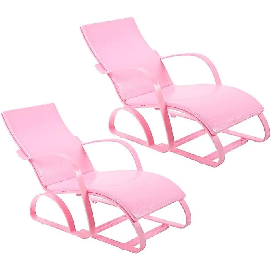 Cadeiras de Praia Mini UPKOCH para Bonecas de 11,5 Polegadas, Móveis de Plástico para Casa de Bonecas, Conjunto de 2 Cad
