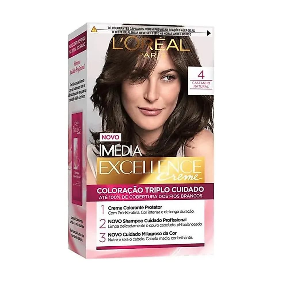 Tinta L'Oréal Paris Tintura Imedia Cor 4.0 Castanho Natural