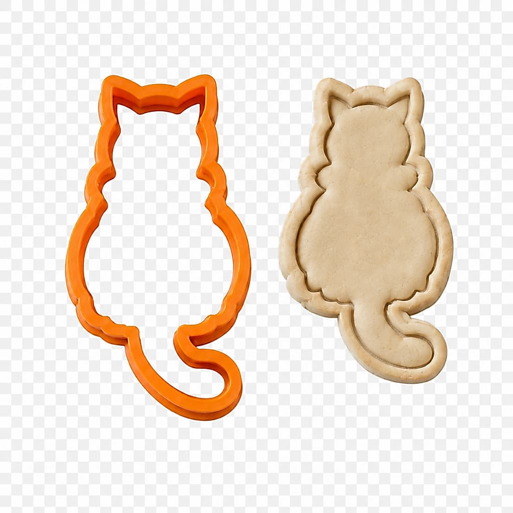 Cortador de Biscoito Gato de Costas | Molde para Biscuit, Cerâmica, Argila e Massa de Biscoito | Formato Gatinho