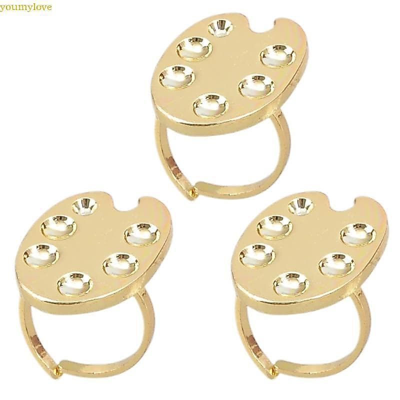 youmylove 3 Peças Suporte Para Arte Unhas, Paleta Manicure Ponta Dos Dedos, Anéis Ferramentas