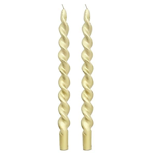 Kit 2 Velas de Natal Torcida 35cm Dourado