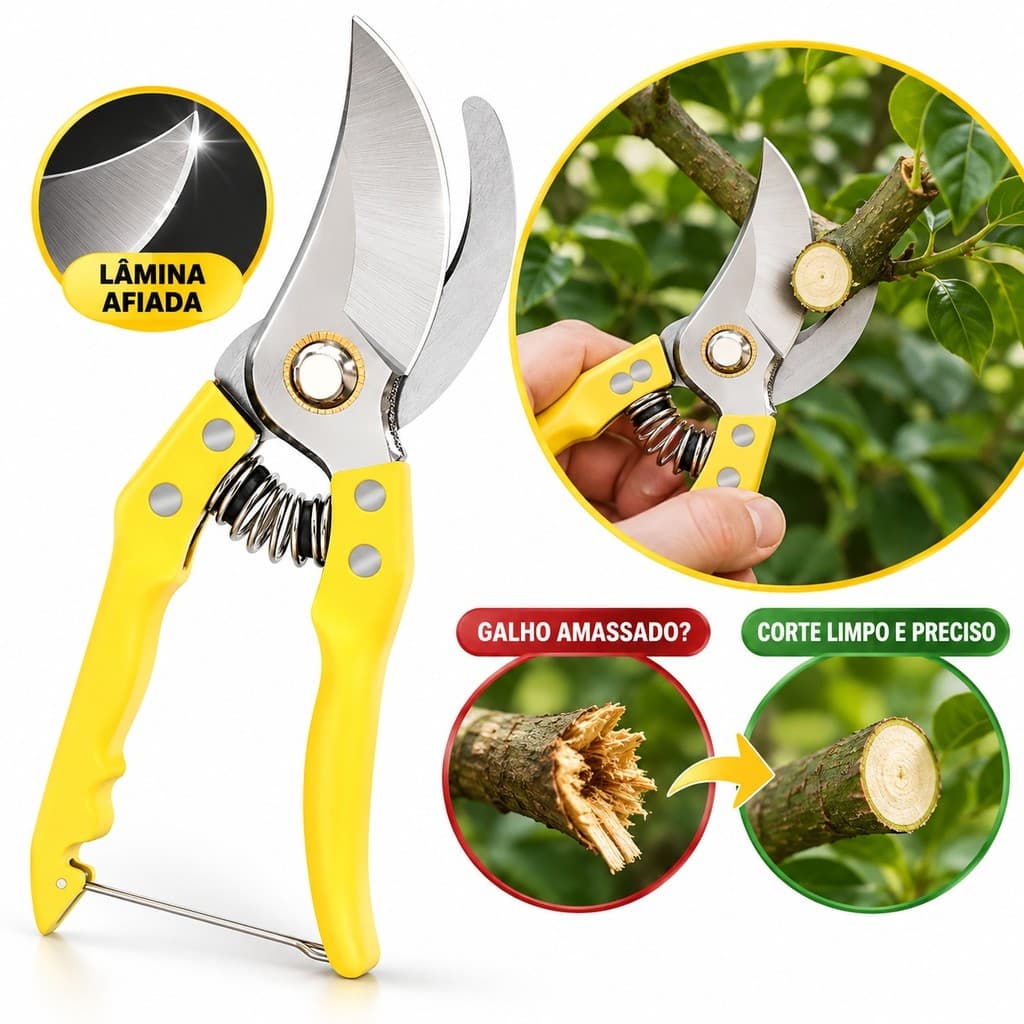Tesoura de Poda Tesoura Super Afiada para Jardinagem BOM-1051