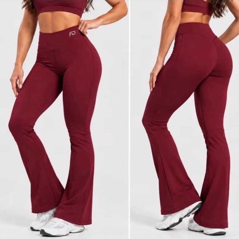 Calça Flare Feminina Suplex Premium Cintura Alta Modeladora Fitness Academia Bailarina