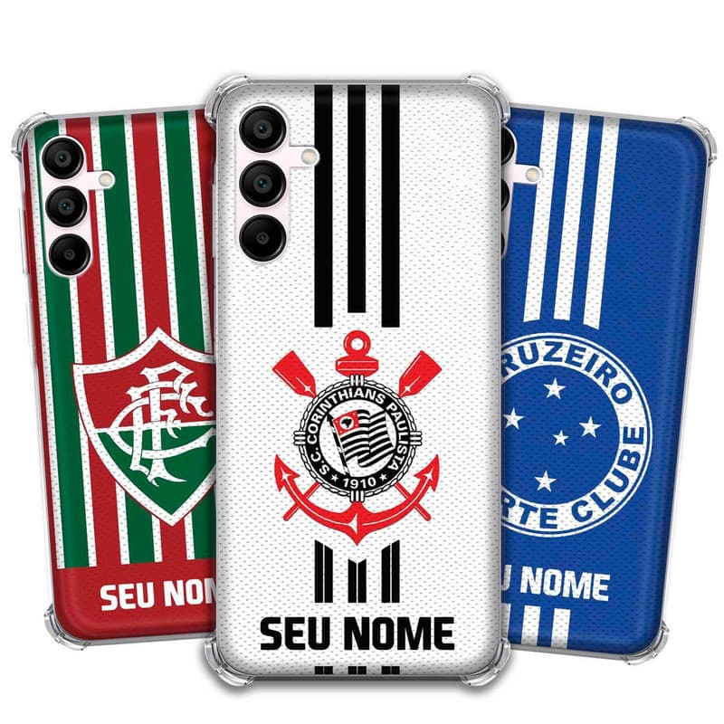 Capa Capinha - Samsung Galaxy A15 - Futebol Times do Brasil Personalizada com nome
