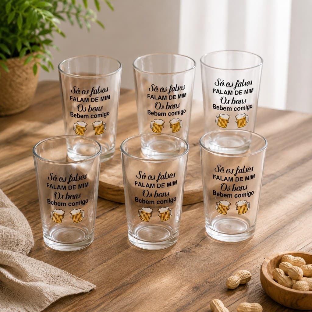 Kit 6 Copos Americanos Personalizados Frases Divertidas Bar Churrasco