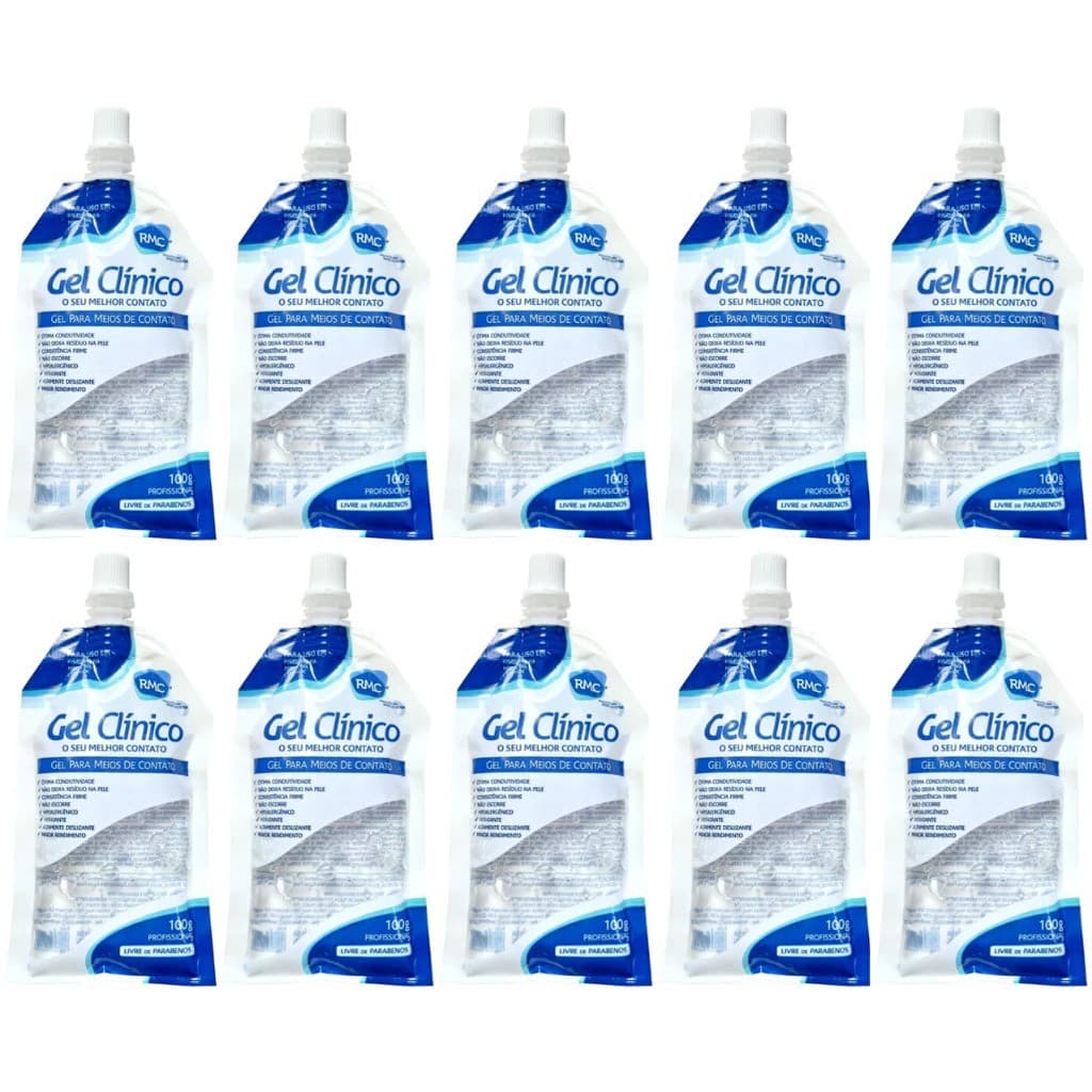 Gel Clínico Contato Condutor Ultrassom Tens Fes Bag 100g 10un