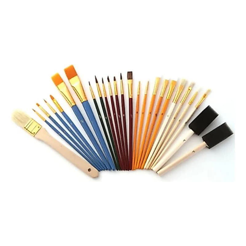 Kit 25 Pincéis Aquarela Para Pintura Artesanato Artes Pintura de Rosto Ponta Fina Redonda Chato