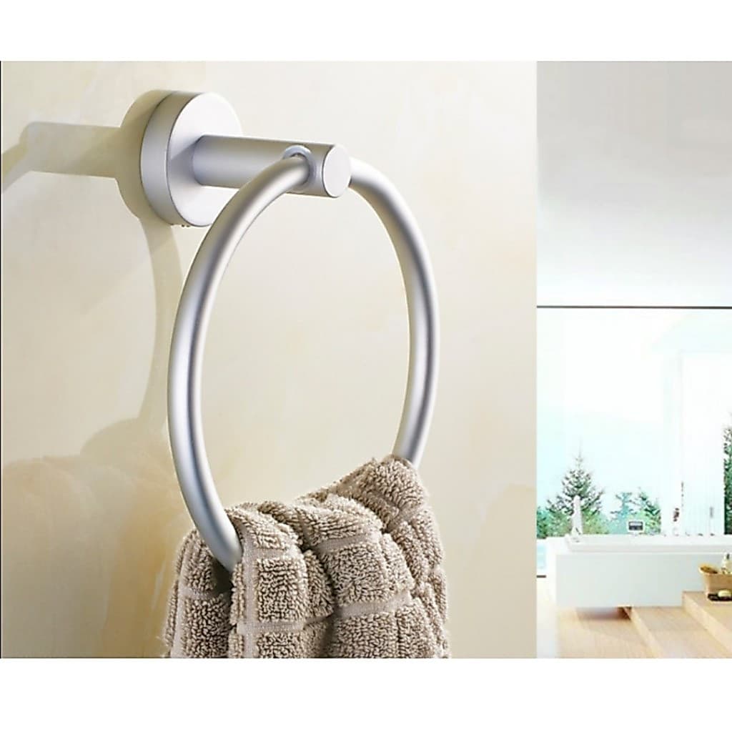 Porta Toalha Argola Cromada em Aço Inox – Suporte Elegante p/ Toalha de Rosto no Banheiro LR-0045