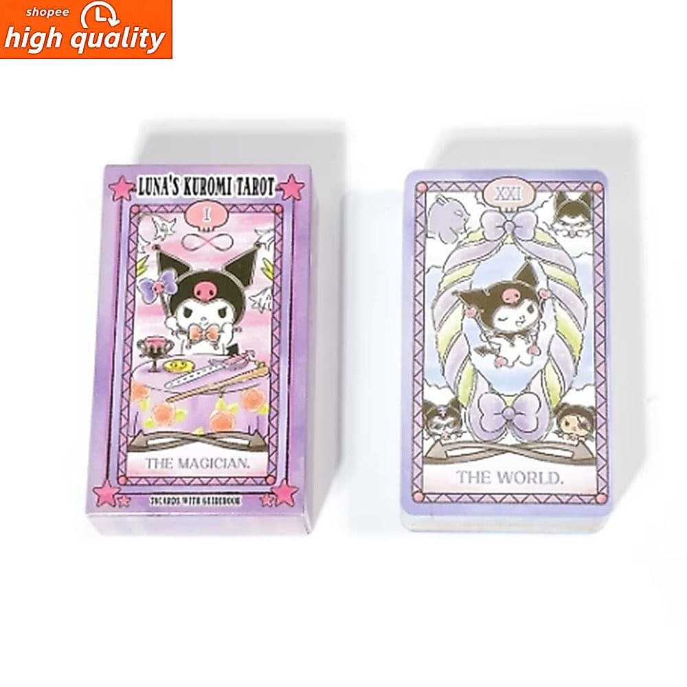 Conjunto de Cartas de Tarô Kuromi, 78 Cartas, Cartas de Moda de Desenho Animado Fofo, Adequado para Jogos em Grupo em 01