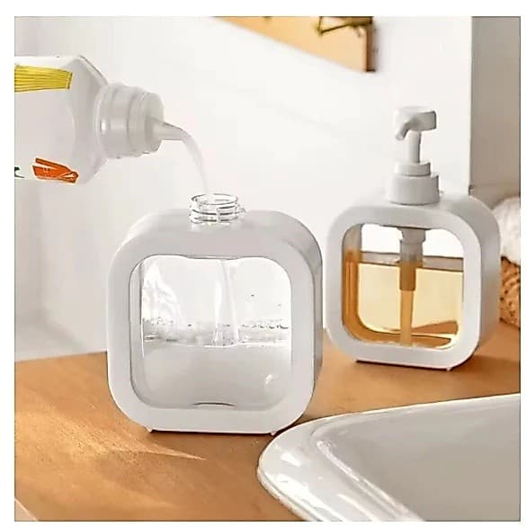 Dispenser Sabonete Líquido Álcool Em Gel Detergente 300ml Branco Minimalista Banheiro Lavabo