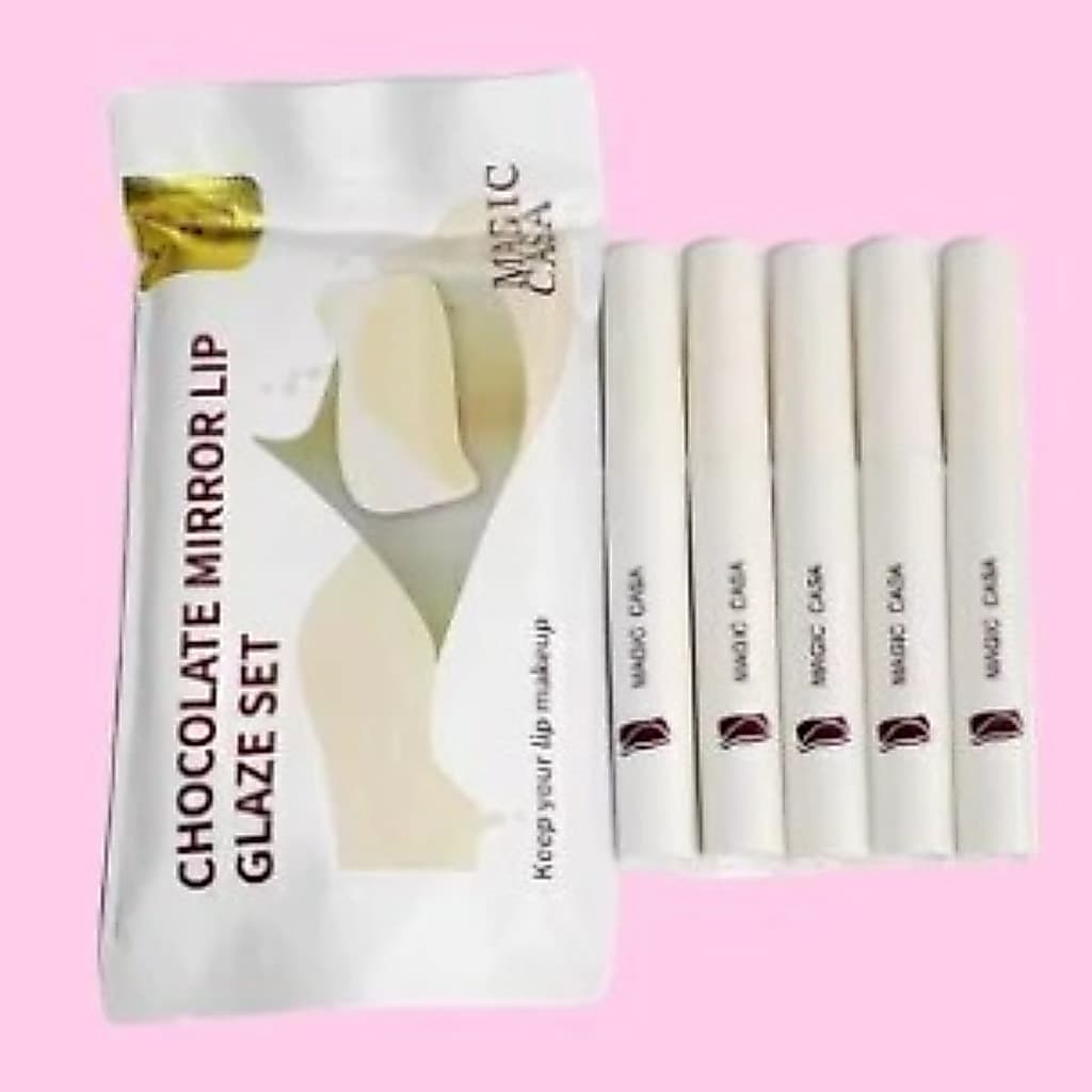Kit com 4 Lip Gloss Chocolate Mirror Lip Glaze Set - Love Rain