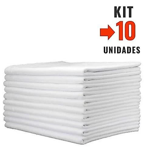 Kit 10 pano de chão branco alvejado grande saco duplo algodão  63 x41 cm