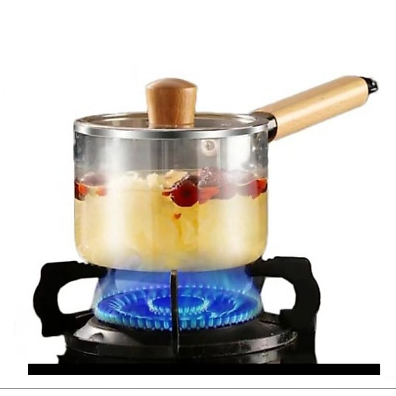 Panela De Vidro Com Tampa E Alça Vai Ao Fogo 2.5l