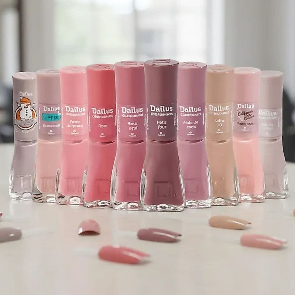 DAILUS NUDE - KIT 10 ESMALTES TONS NUDE VEGANO ATACADO MANICURE