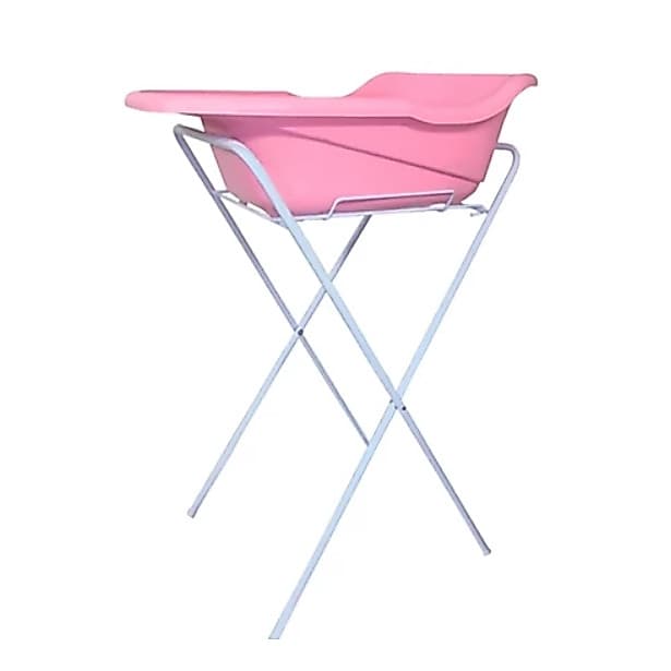 Suporte de Banheira Bebê Banho Portátil Compacto Branco Azul Rosa