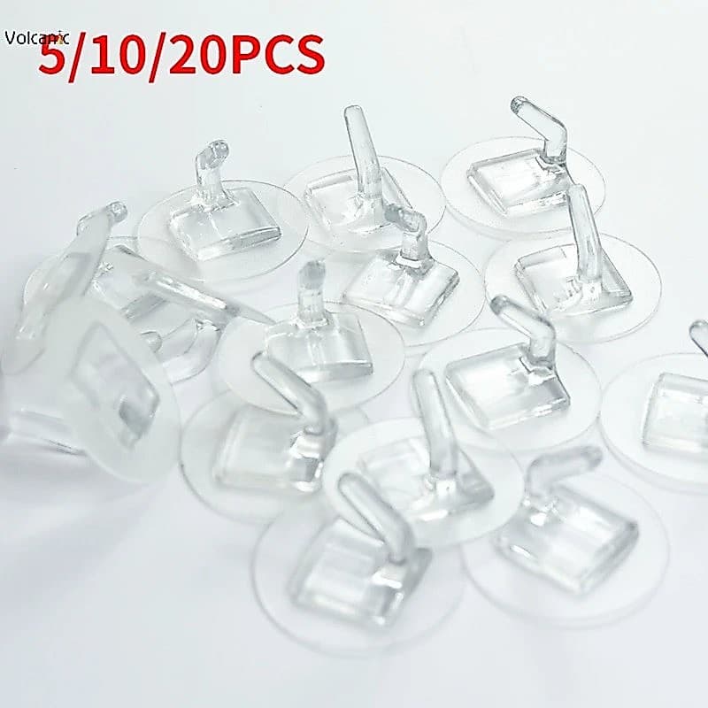 5/10/20Pcs adesivo transparente e cozinha sem costura sem gancho gancho de parede impermeável acessórios Ades toalha de