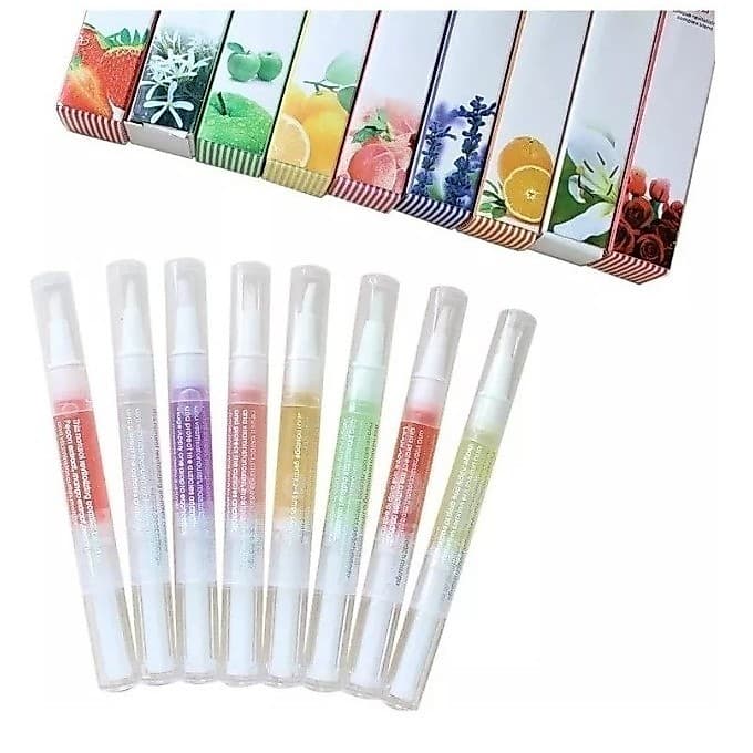 Kit 05 Canetas Óleo Revitalizador De Cutículas Aroma Hidratante Oleoso