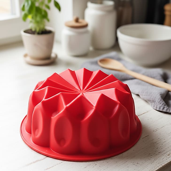 Forma De Silicone 22cm X 8,5cm Redonda Bolo Pudim Torta Forno Air Fryer Micro-ondas Lava-louças Vermelha Cinza Preta