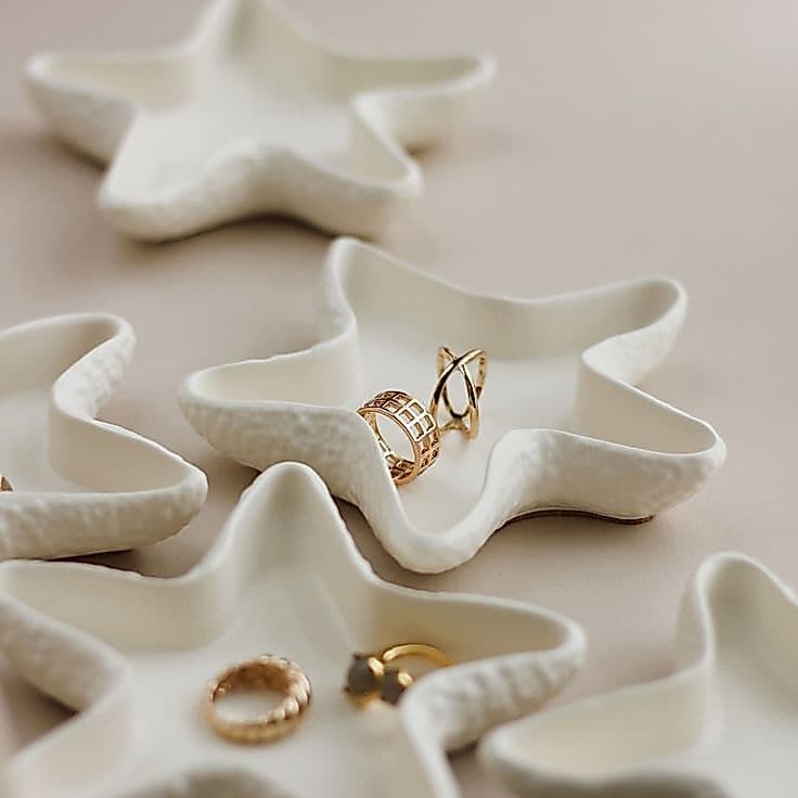 Estrela do Mar de Concreto Porta-Joias e Kits Decorativos — Variações