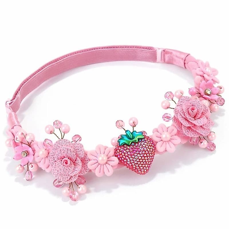 Tiara para bebê menina  luxo laço infantil menina rosa moranguinho morango