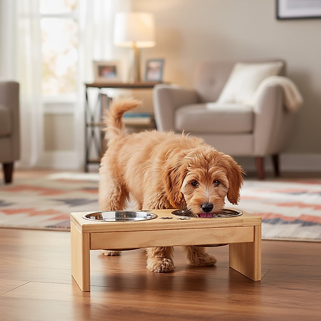 Comedouro Pet Elevado Duplo E Cachorro 2 Tigelas Inox 20cm Alt