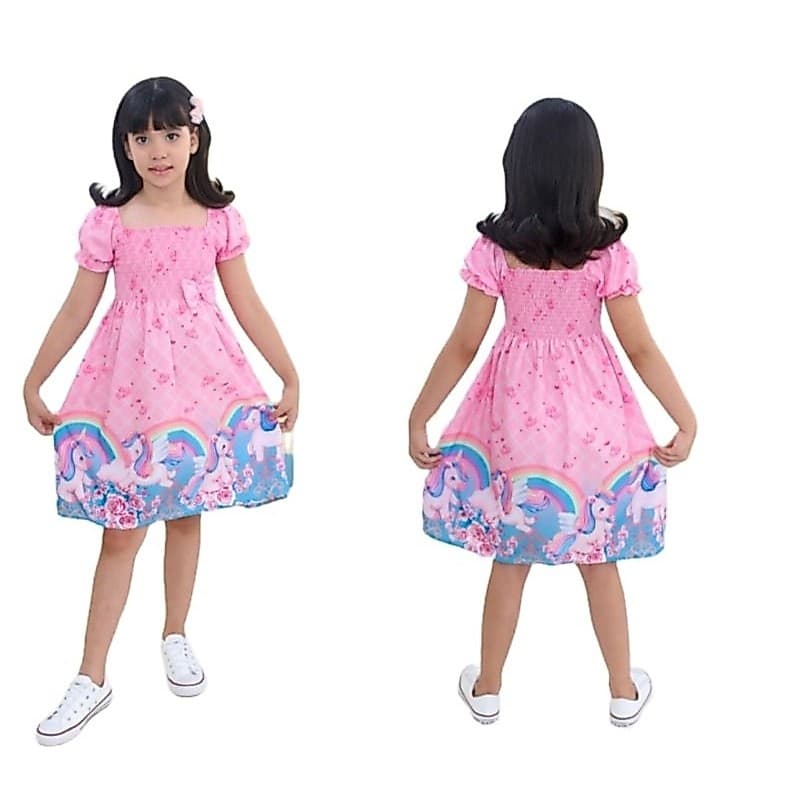 Vestido infantil menina estampa Unicórnio/ Vestido infantil Unicórnio