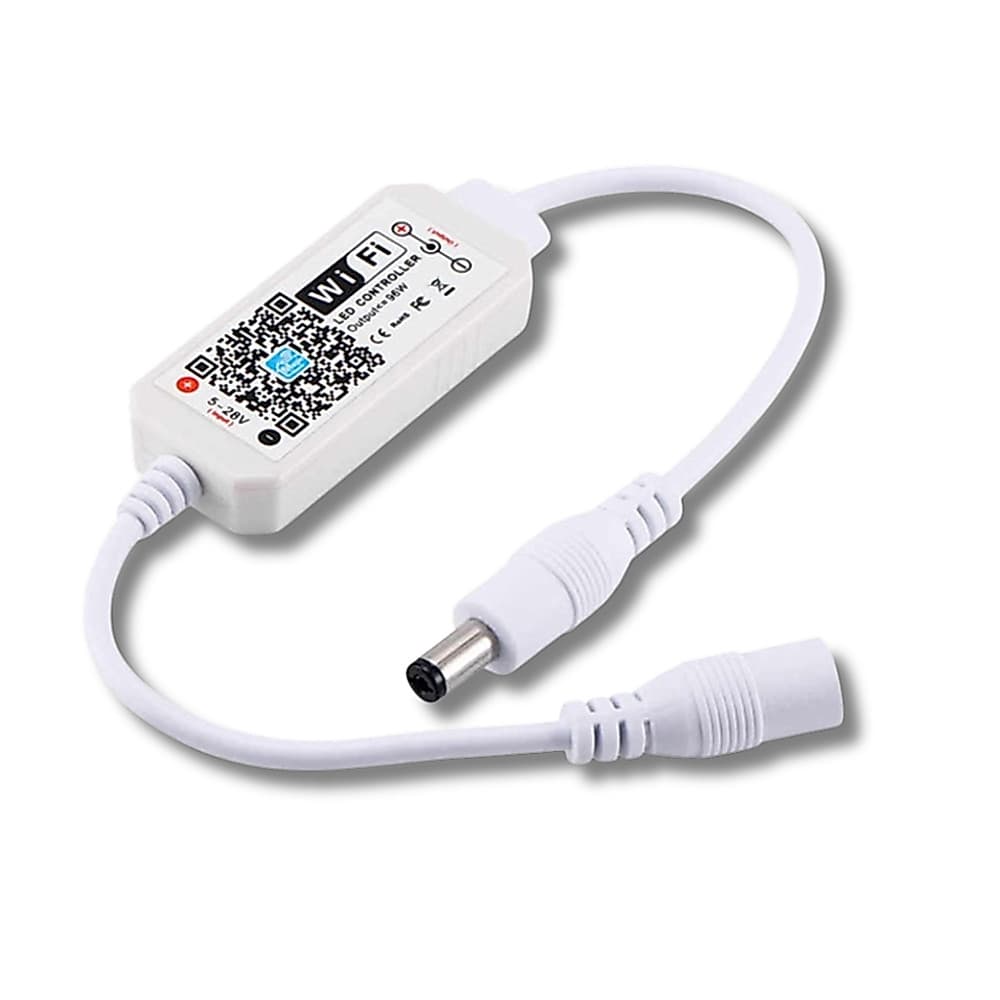 Controlador Dimmer Inteligente P/ Fita LED Wi-fi Bluetooth Função Rítmica Musical e Por Voz Branco