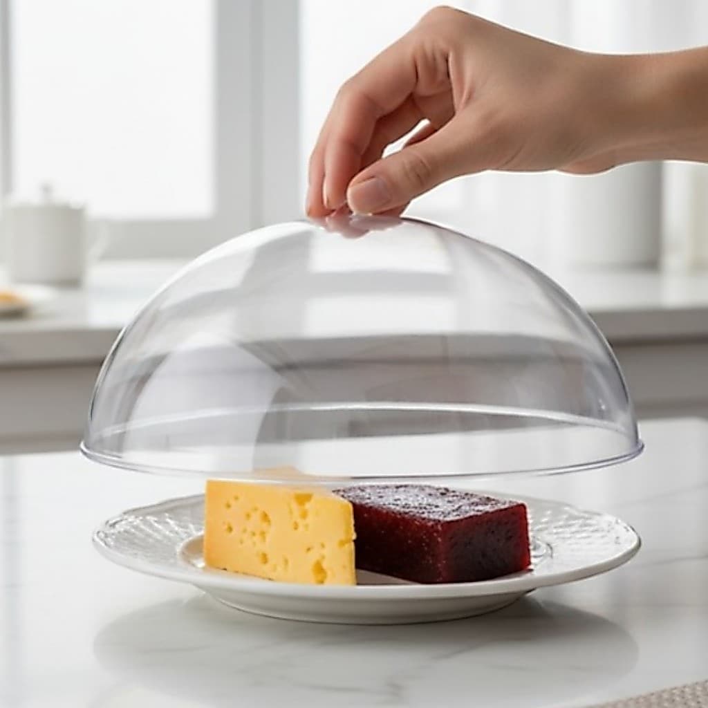 TAMPAS PROTEÇÃO ALIMENTOS CUPULA P 15CM CRISTAL ACRILICO