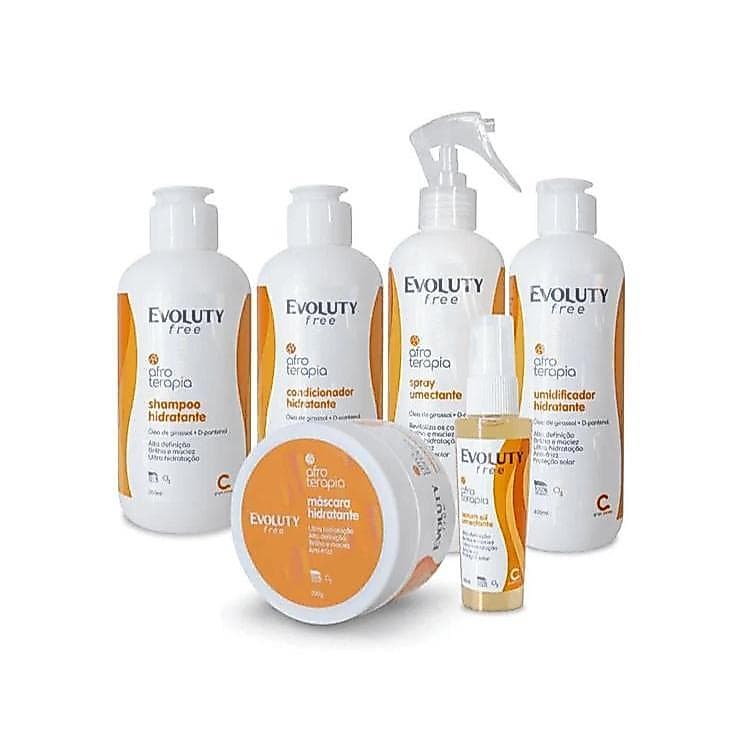 LINHA COMPLETA  DE CREME AFRO TERAPIA PARA MODELAGEM COM ÓLEO DE GIRASSOL+PROTEINA DO ARROZ EVOLUTY FREE  ATIVOS VEGANOS