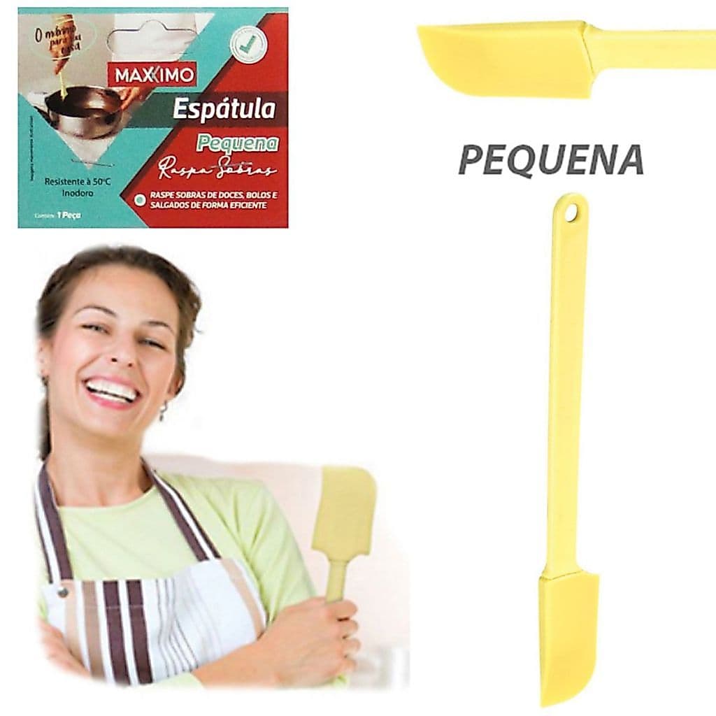 Kit 5 Espátulas Silicone Pão Duro Raspa Sobras Pequena Flexivel Maxximo