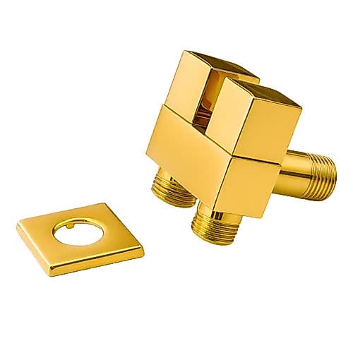 Registro Duplo Quadrado Dourado Para Duchas Higienicas